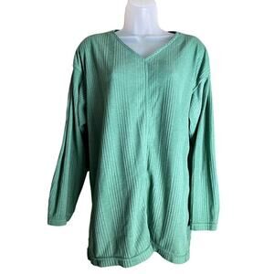 Lauren Brooke Womens Vintage Long Sleeve Top Size L Green